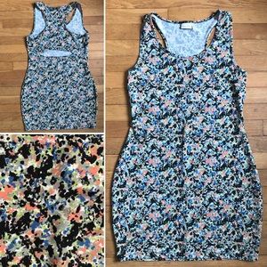 Bodycon mini dress with racerback and cutout